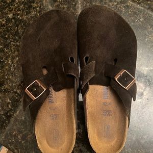 Birkenstock Boston Suede Leather Clogs brown size 40 EUC